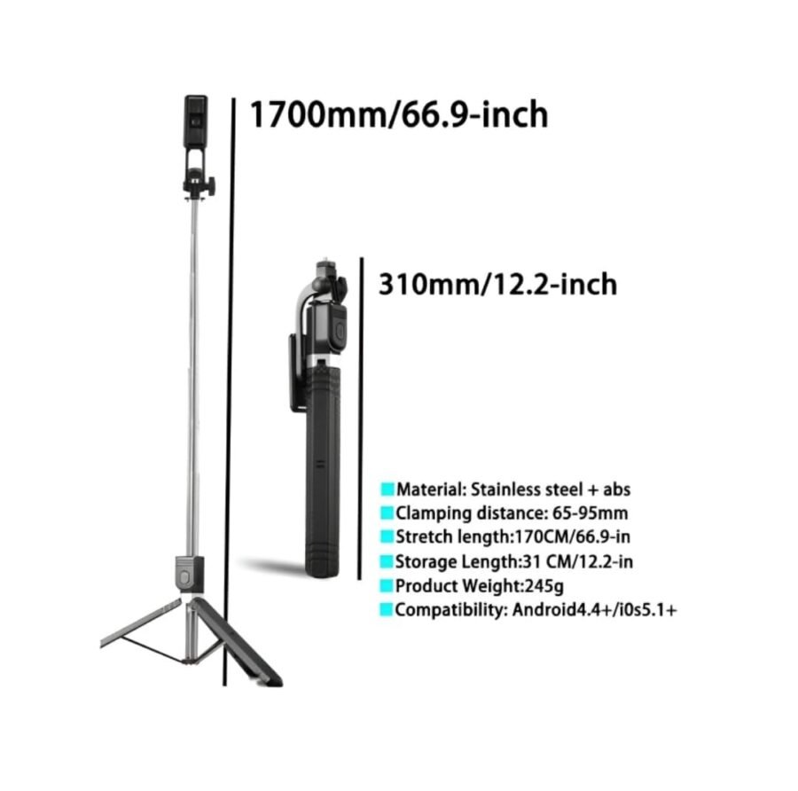 BD17 Bluetooth Selfie Stick Tripod with Remote