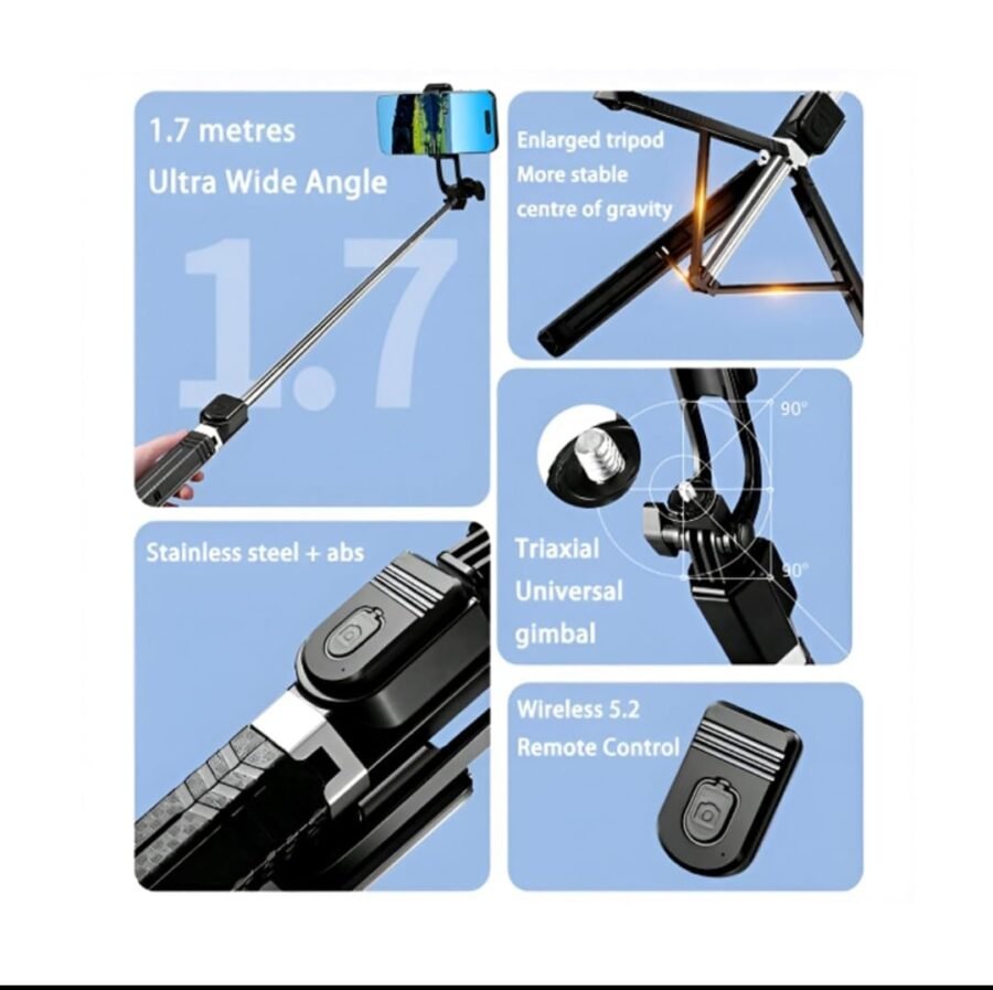 BD17 Bluetooth Selfie Stick Tripod with Remote