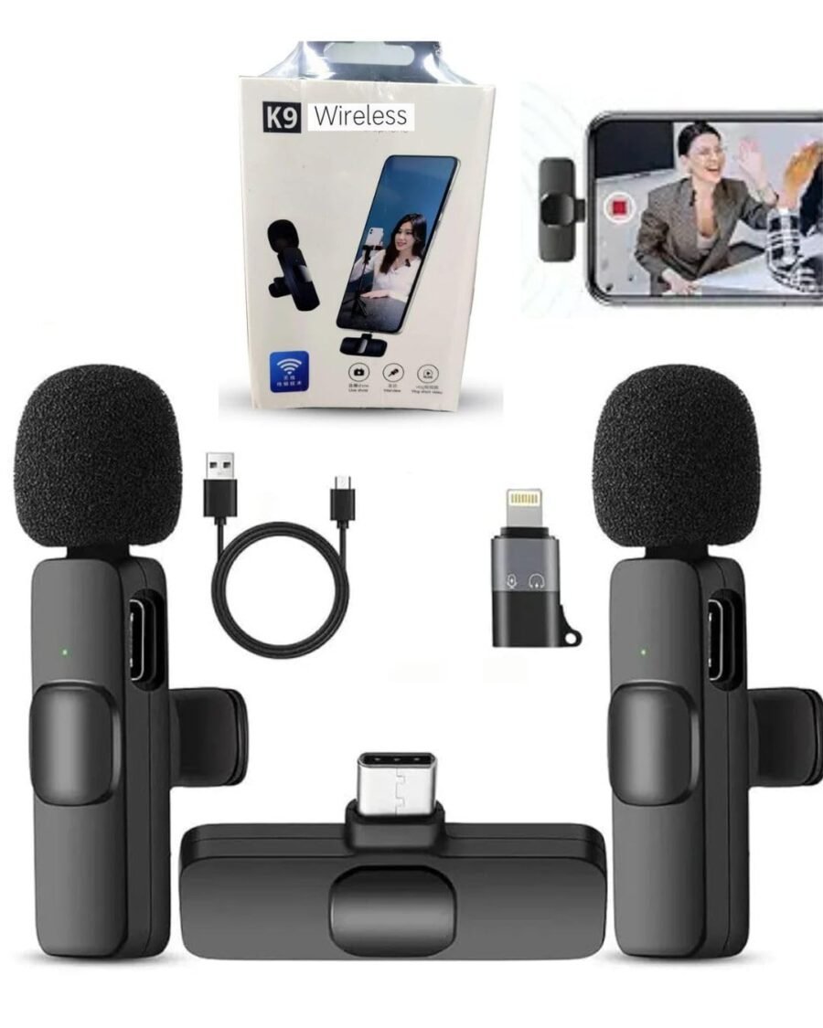 K9 Dual Wireless Lapel Microphone (Type-C and Lightning)