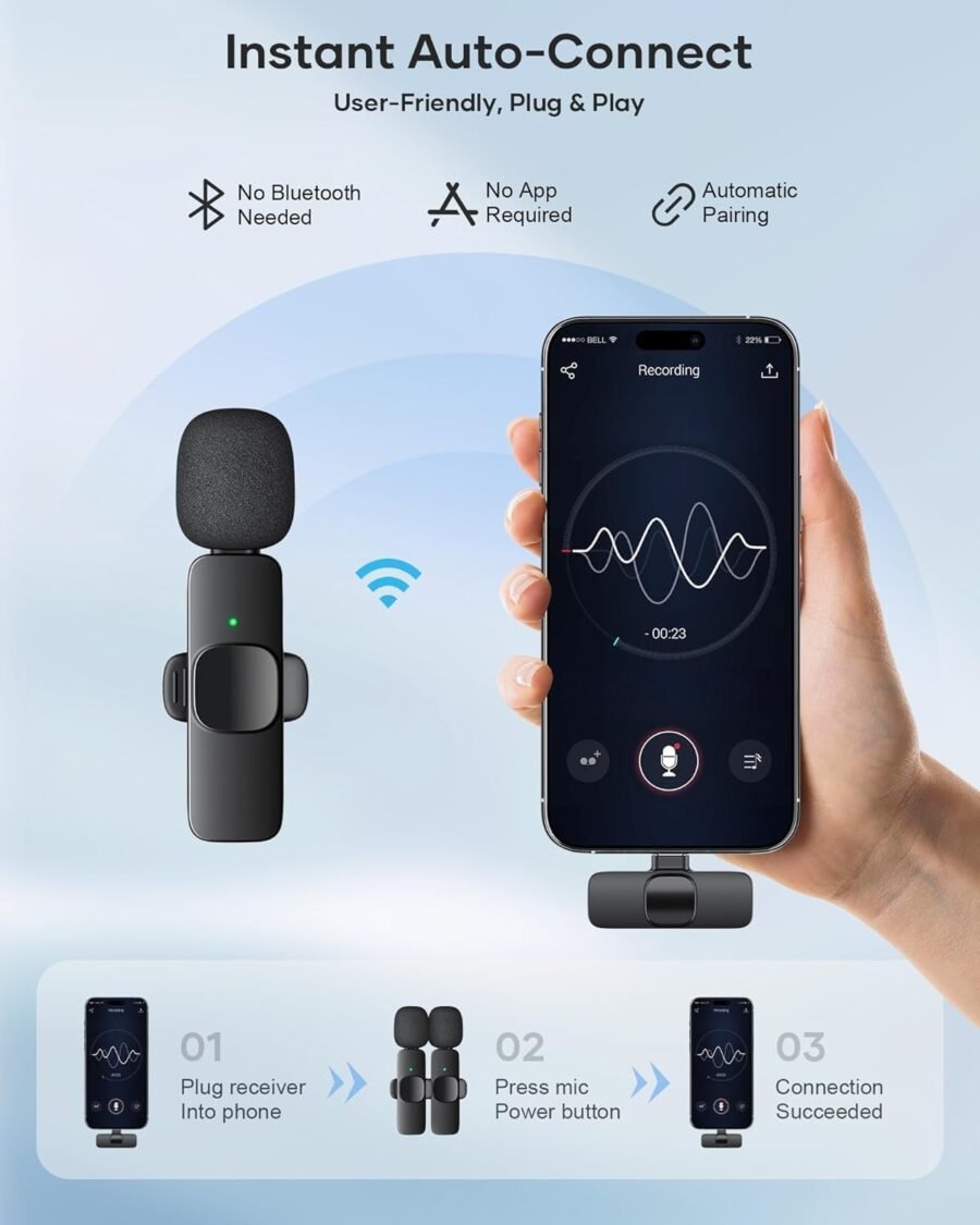K9 Dual Wireless Lapel Microphone (Type-C and Lightning)