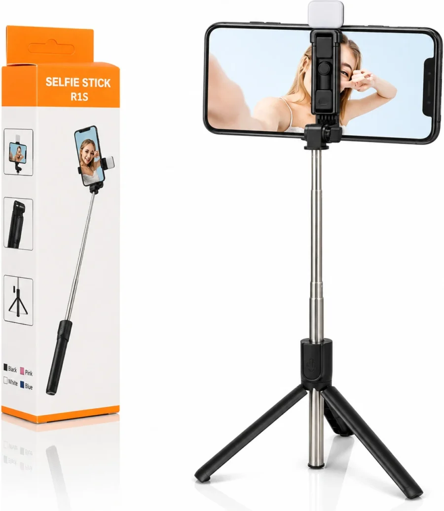 R1-L Selfie Stick Tripod with LED Fill Light