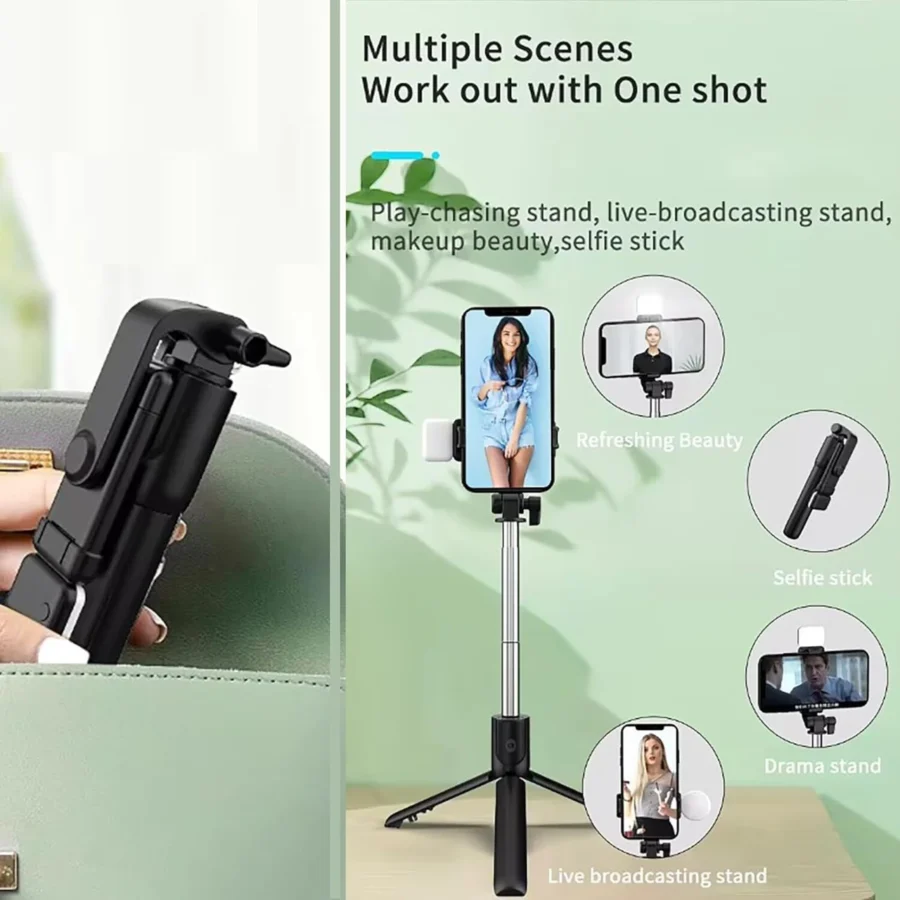R1-L Selfie Stick Tripod with LED Fill Light