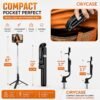 R1S-L All-in-One Selfie Stick Tripod with Fill Light