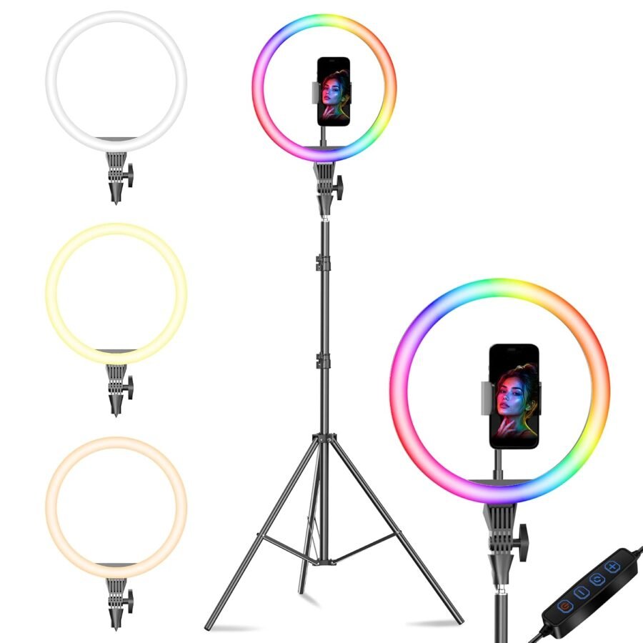 14 Inch RGB LED Ring Light with Phone Holder