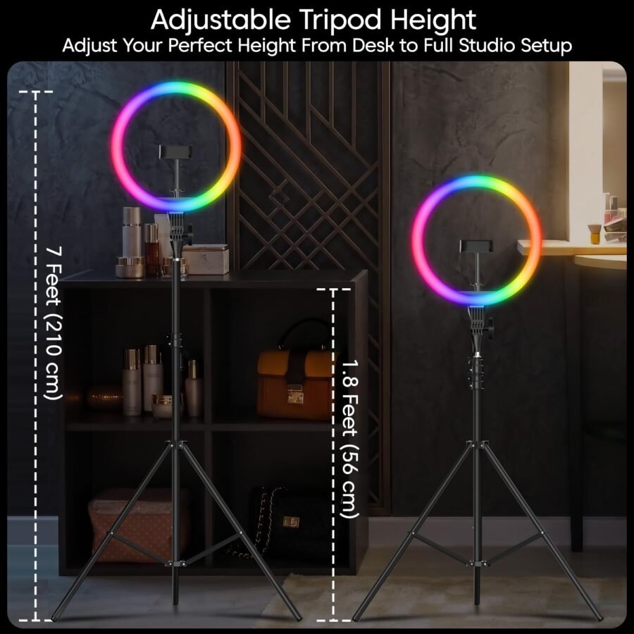 14 Inch RGB LED Ring Light with Phone Holder